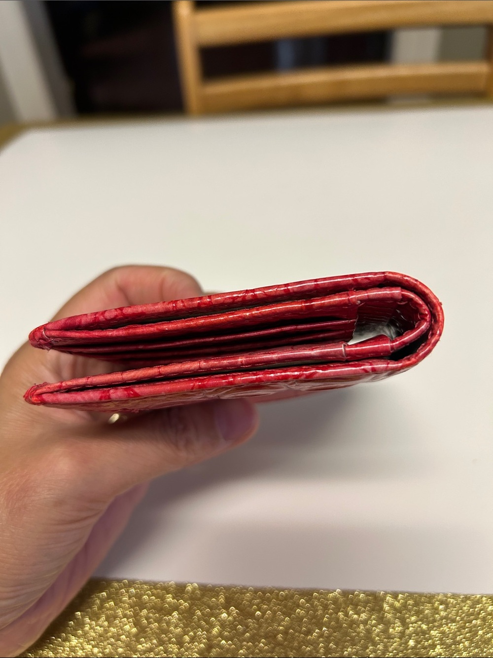 Brahmin Red Croc-Embossed Leather Wallet - Picture 10 of 11